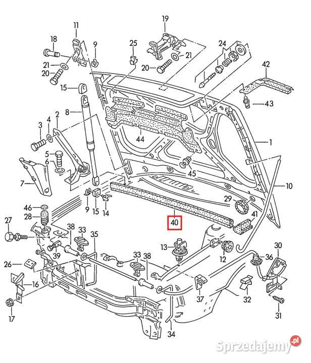 Audi 80 Uszczelka pokrywy Maski 893823723