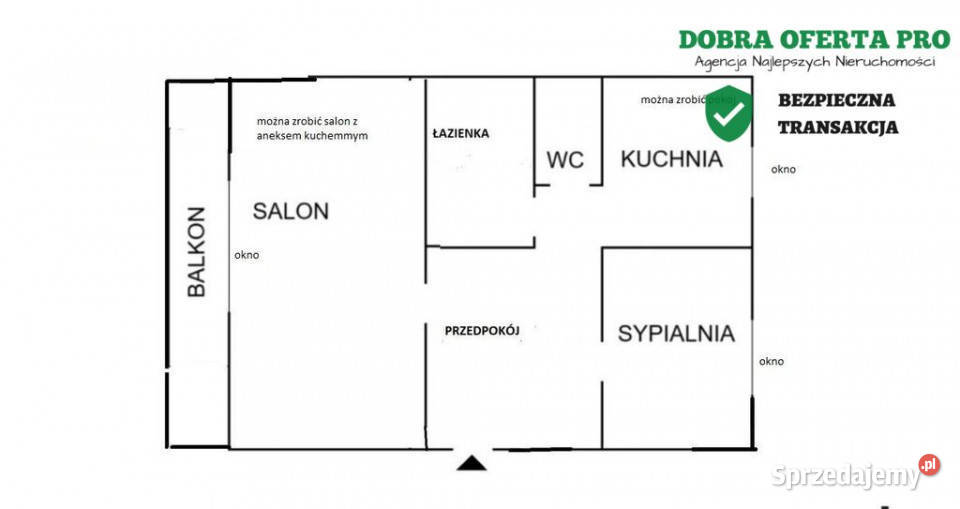 Mieszkanie z dużym potencjałem aranżacyjnym pomorskie