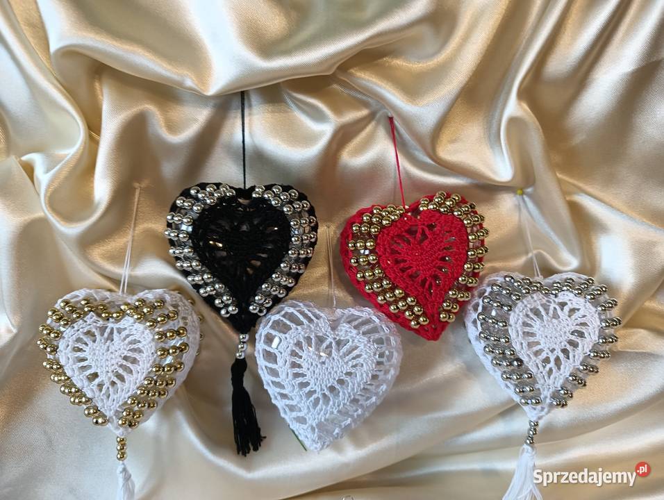 Serduszka wykonane na szydełku Lublin