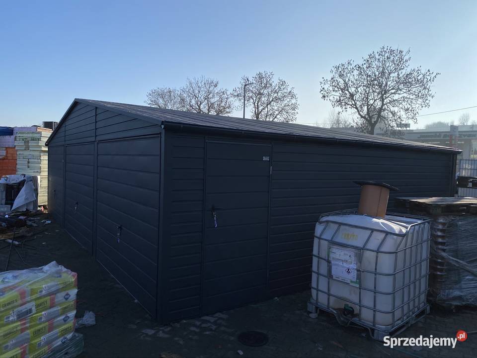 Garaż 9x6 AntracytPoziomy panel blachy Radom