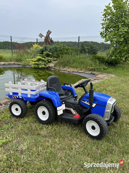 Traktor na akumulator z Przyczepką Pilot 137cm 12V Miękkie koła EVA Tablice