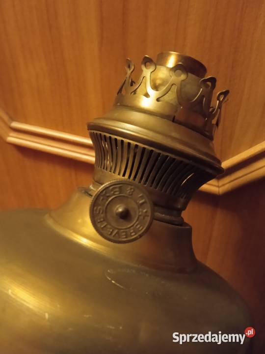 Mosieżna lampa naftowa Lempereur Bernard Belgia Koźminek
