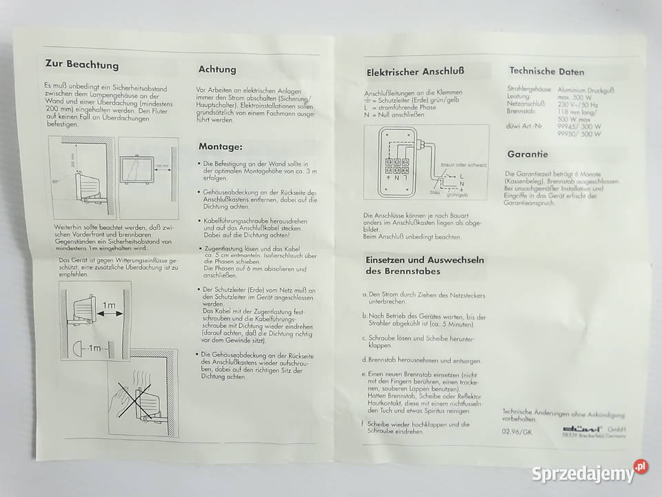 NOWY Reflektor Halogenowy dwi 500W Klasyk lubelskie Biłgoraj