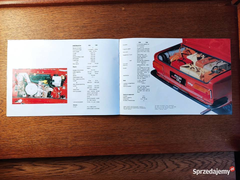 Prospekt folder broszura Polski Fiat 125p Głuchołazy
