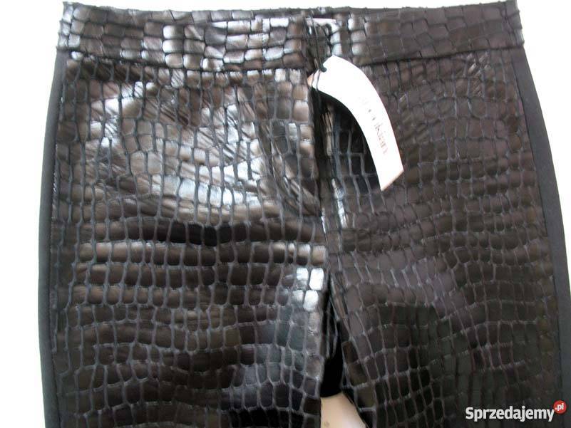 NOWE CZARNE SPODNIE DŻINS JEANS 38 M biodra Panterka