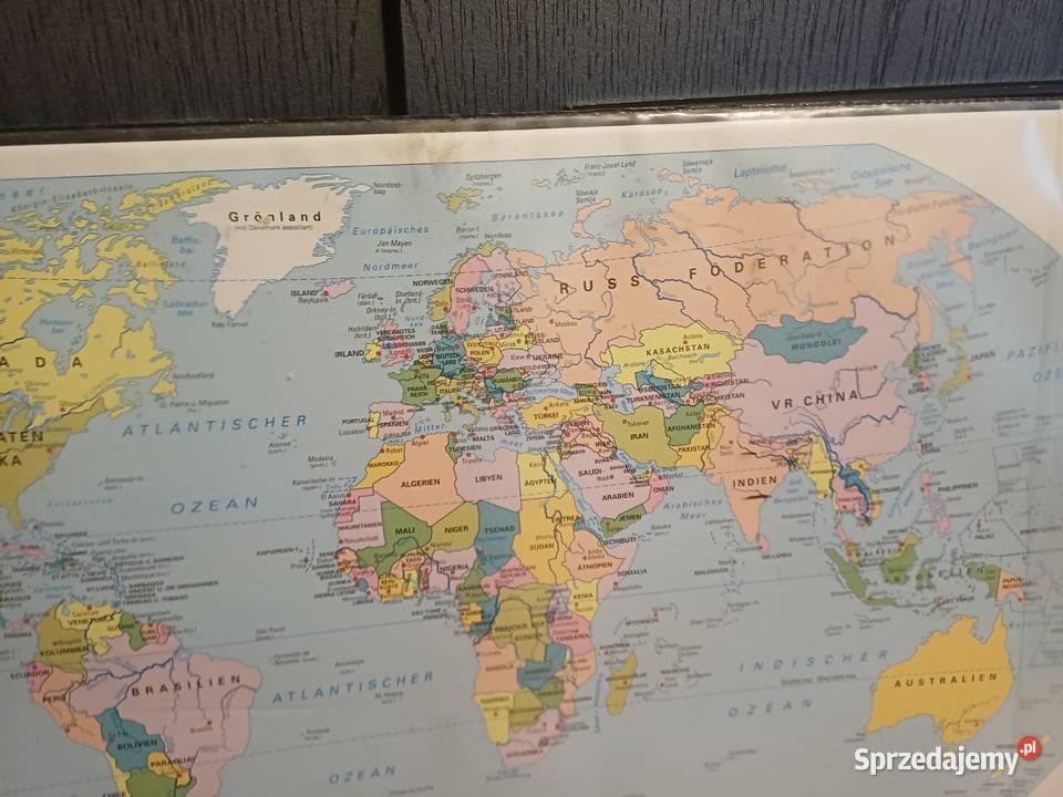 Stara mapa swiata z 70 lat Lubań sprzedam
