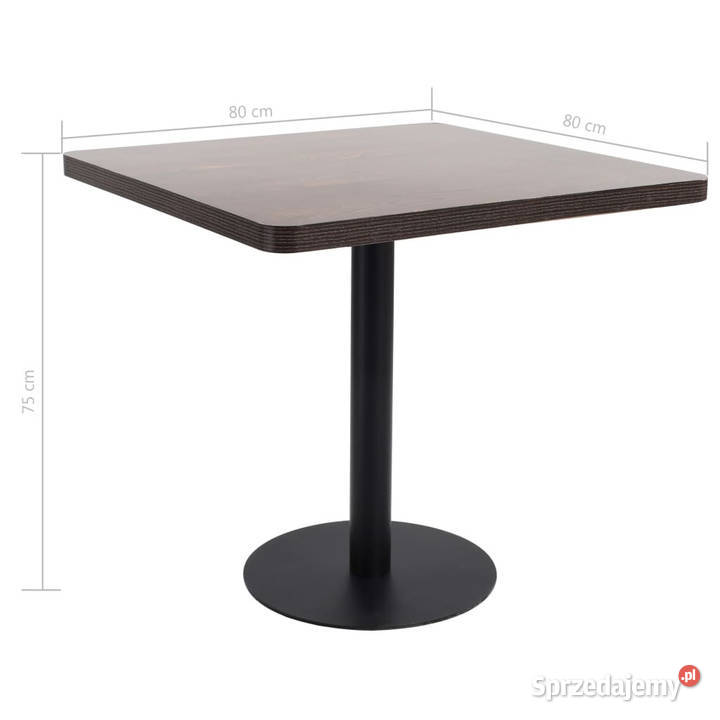 Stolik bistro ciemnobrązowy 80x80 MDF WM286434 Warszawa