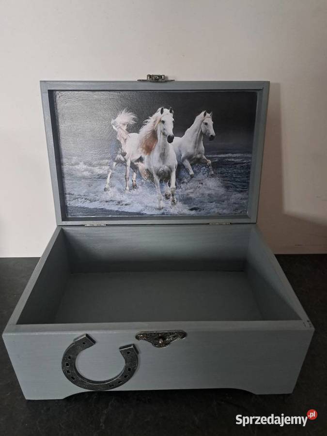 Kuferek konie szary handmade opolskie Kędzierzyn-Koźle