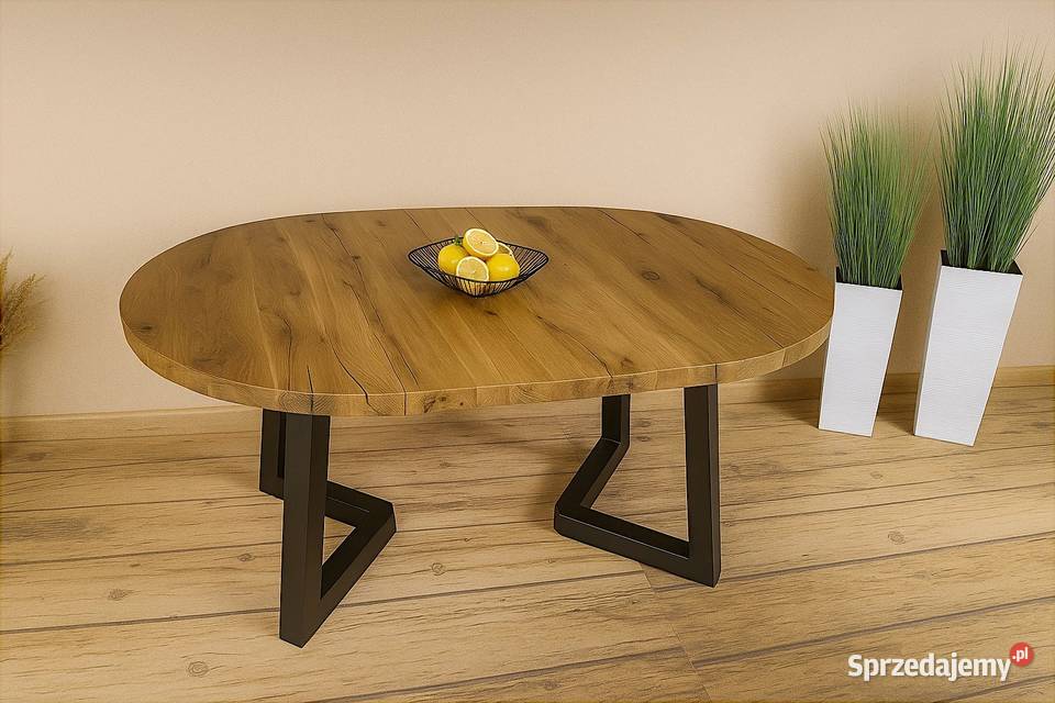 Stół Dębowy Okrągły LOFT 100 Lite Drewno Różne Katowice