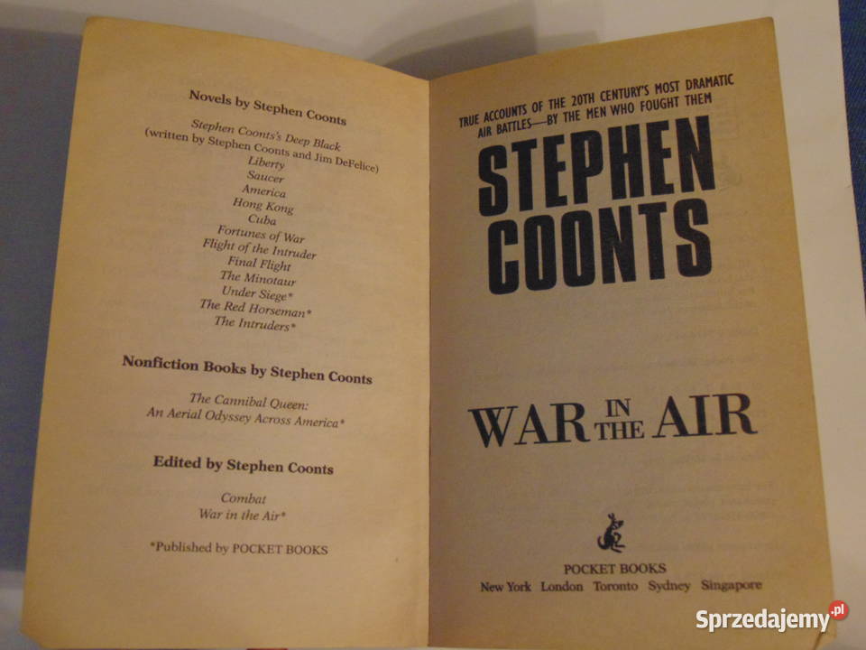 War in the Air Stephen Coonts Wojna w powietrzu ISBN 9780743464529 Poradniki, albumy i reportaże Lublin