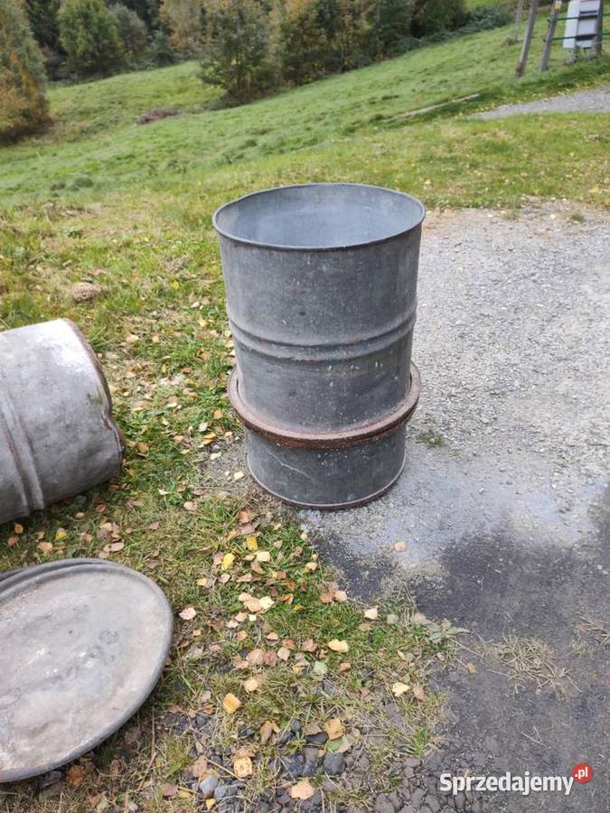 Beczki 200l ocynk z deklem czyste prl Przybędza sprzedam