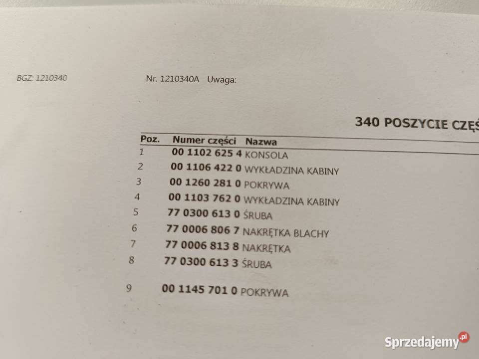 CLAAS AXION 810850 CMATIC A31 PANEL TAPICERKA Stalewo