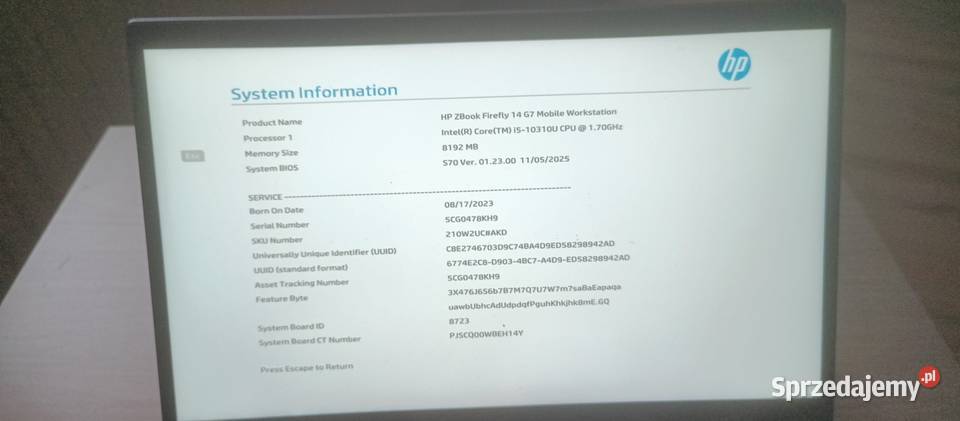 Laptop HP zbook 14 g7 14-14.9" wielkopolskie