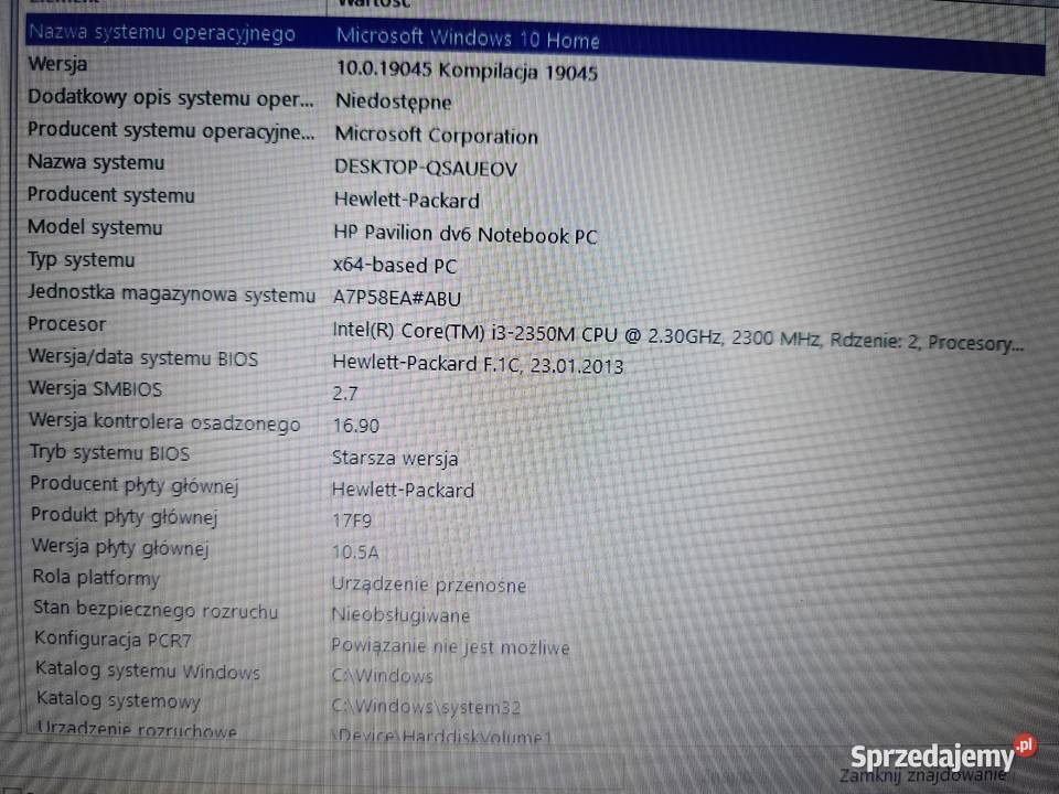 HP Pavilion dv6Windows 10 Home 6gb ram nowy z mazowieckie Wolanów