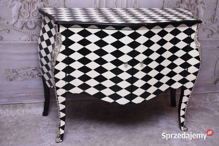 Królewska Biało Czarna Komoda Vintage Szafa małopolskie Kraków