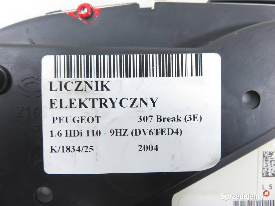 LICZNIK PEUGEOT 307 16 HDi P9655476580G sprzedam