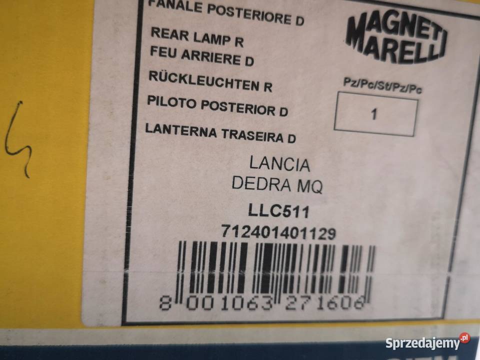LAMPA PRAWY TYŁ LANCIA DEDRA MQ 19941999 NOWA lubelskie