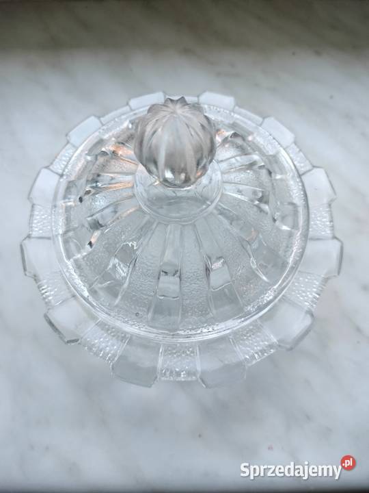 Bombonierka cukiernica puzderko szklane prl Choszczno