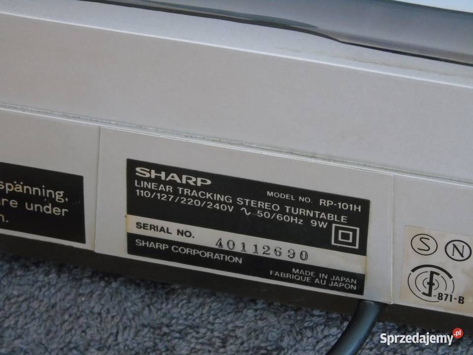 Gramofon tangencialny Sharp RP101 igła sprawny Jasło