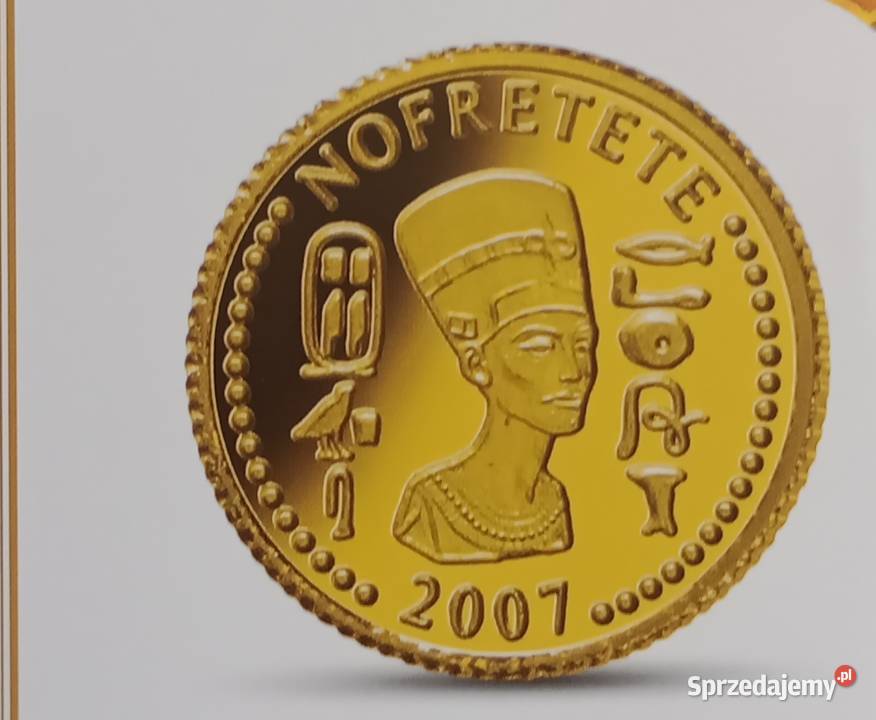 Złota moneta 1500 franków 2007rNefretete Próba Numizmatyka sprzedam
