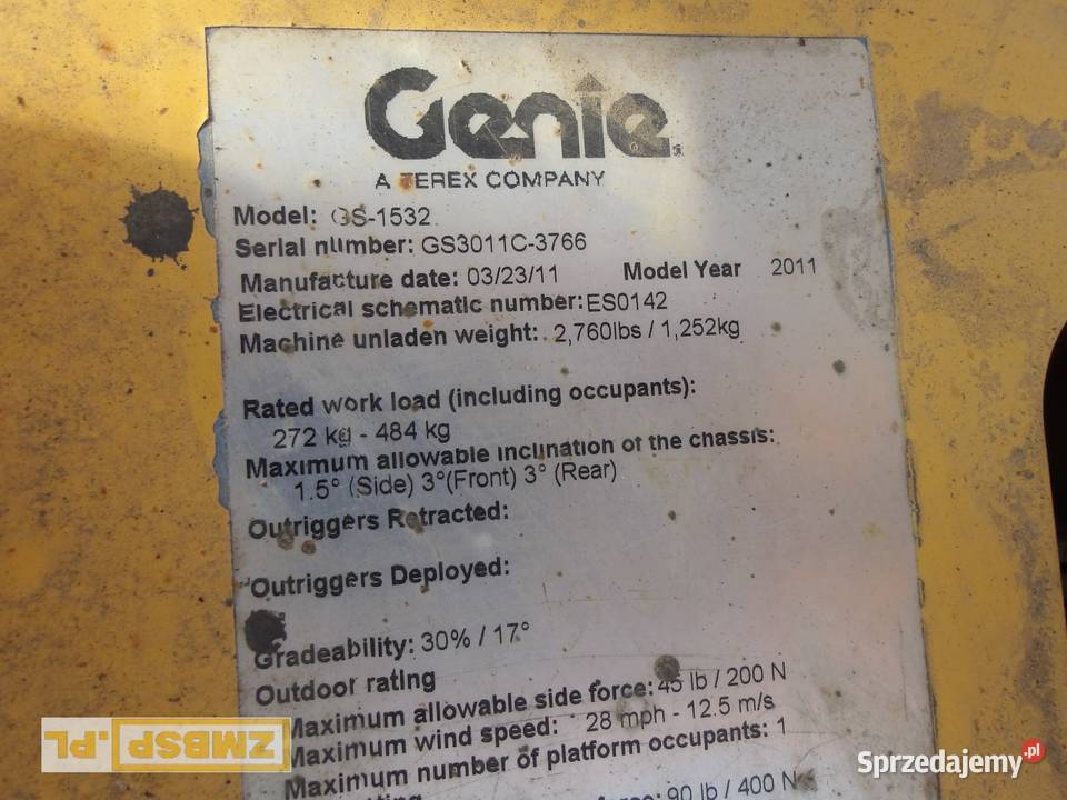 Podnośnik nożycowy elektryczny Genie GS1532 Pleszew