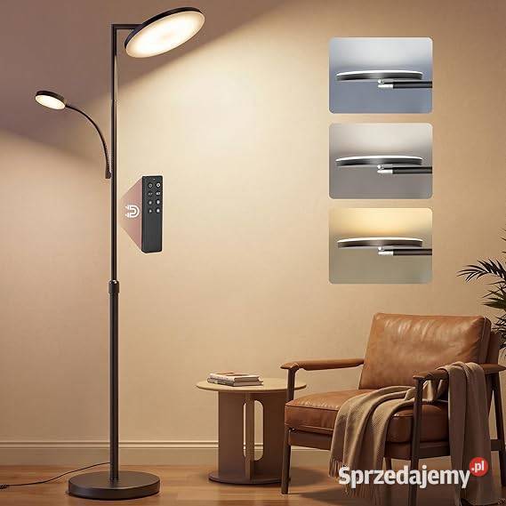 Lampa podłogowa z lampką regulowana wysokość Golina