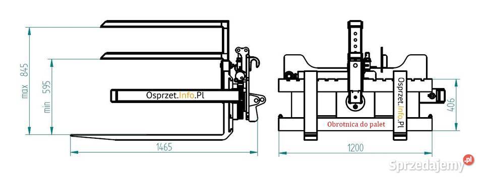 Obrotnica do palet 2000 widły 12m Poznań