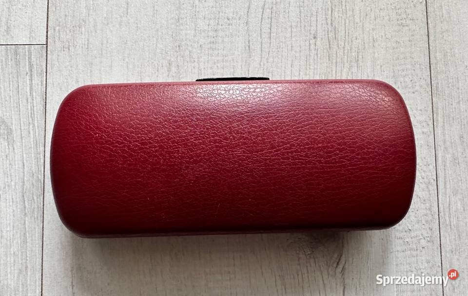 Bordowe etui na okulary twarde futerał Uniseks Łódź