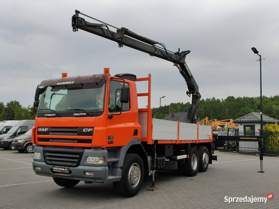DAF CF 85380 6x2 Oś Skrętna Skrzynia HDS HIAB elektryczne lusterka Widełki