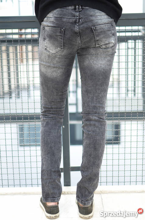 Spodnie jeansowe z przeszyciami na kolanach Spodnie Łódź sprzedam