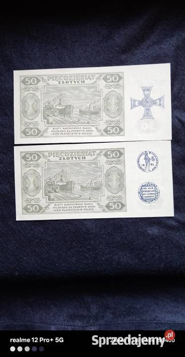 Polska zestaw 8 banknotów PRL z nadrukami Numizmatyka mazowieckie Ostrów Mazowiecka