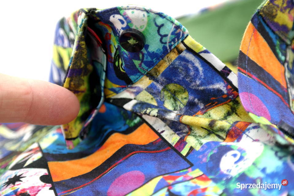 GIOVANNI PERA Koszula Męska K006 Grafitti kolorowy Ostrów Wielkopolski