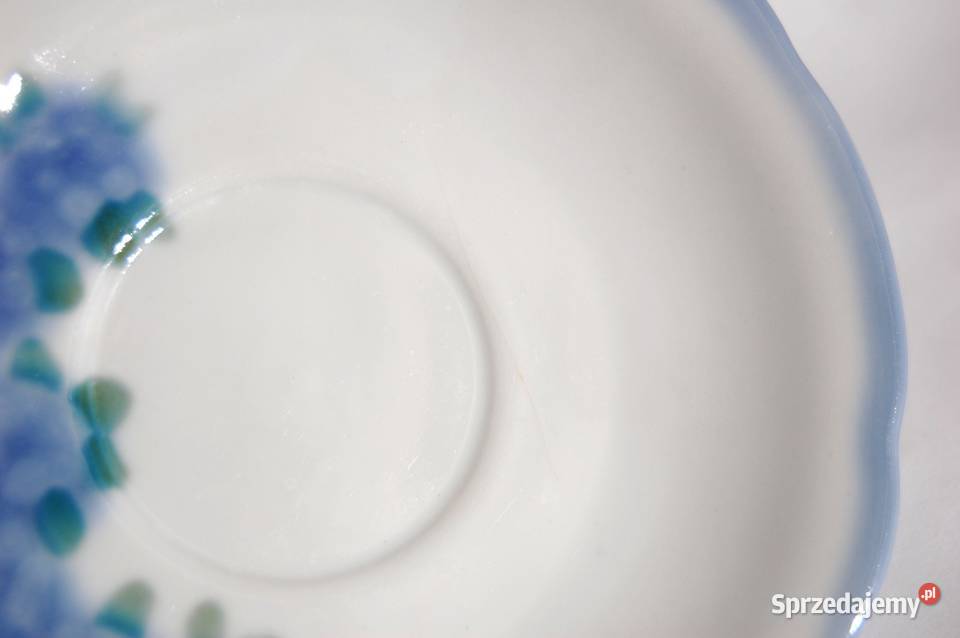 Filiżanka ze spodkiem porcelana ręcznie malowana wielokolorowy lubelskie Lublin