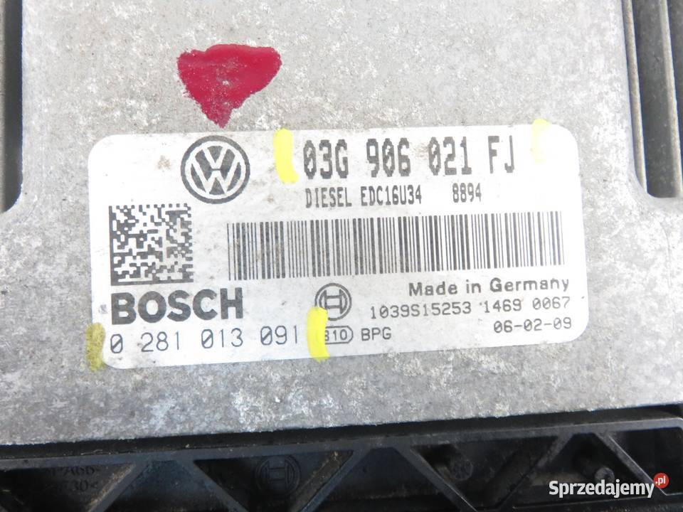 STEROWNIK VW GOLF PLUS 19 TDI 03G906021FJ Układ elektryczny, zapłon małopolskie