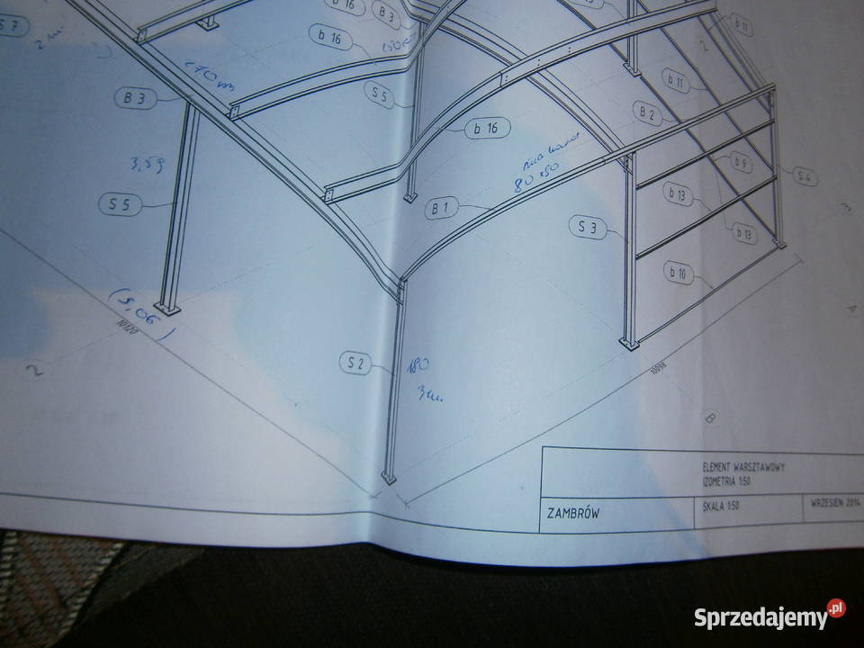 Projekt hali konstrukcji stalowej 10 x10 100 m2 Białystok