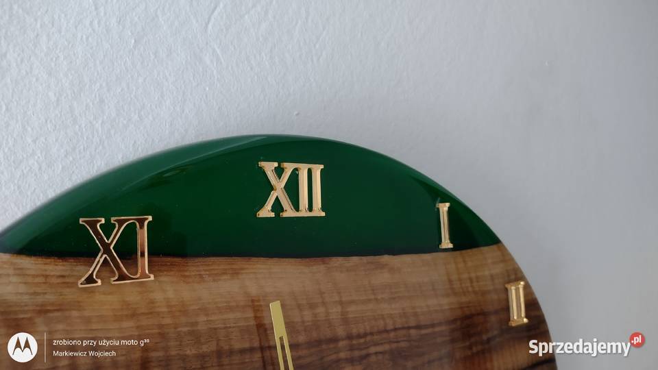 Zegar rękodzieło drewno z żywicą drewno Zamość sprzedam