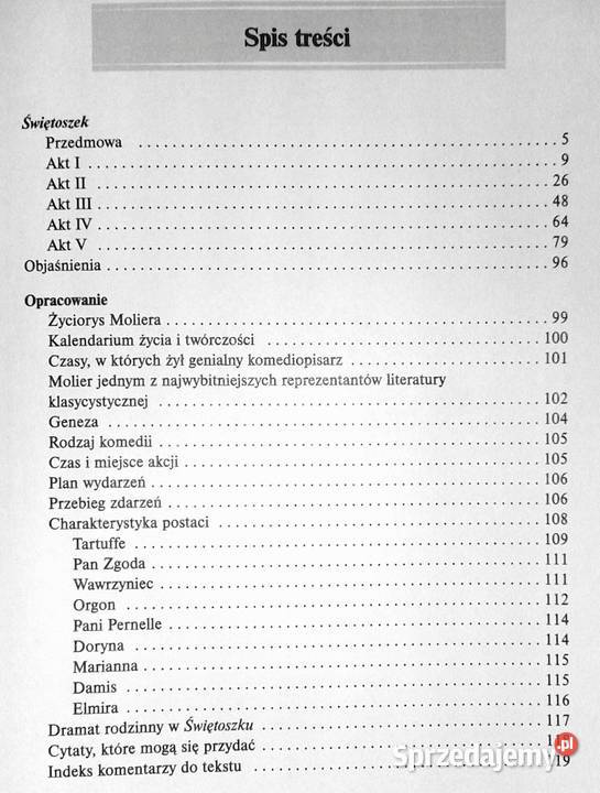 Świętoszek Molier Lektura z opracowaniem