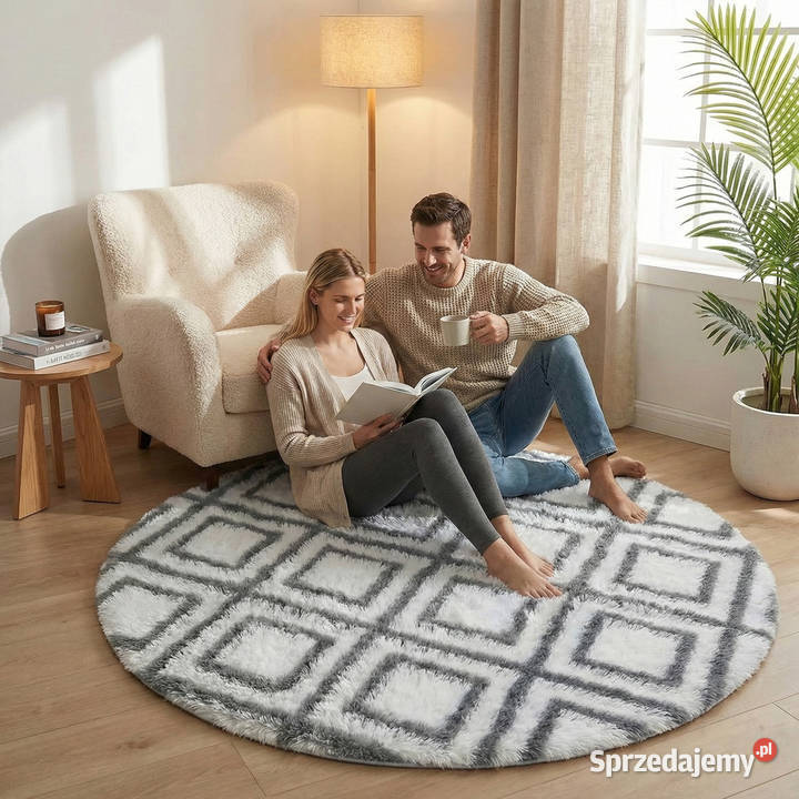 Dywan okrągły do salonu shaggy DECOR Dywany Opole
