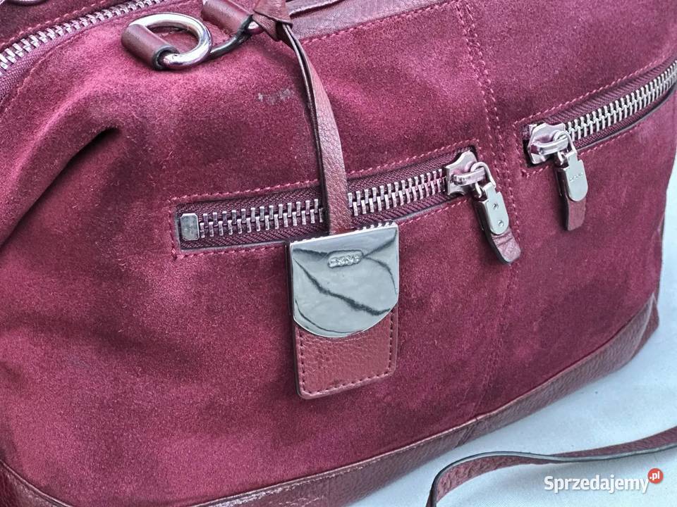 Torba DKNY głęboki wiśniowybordowy kolor mazowieckie Warszawa