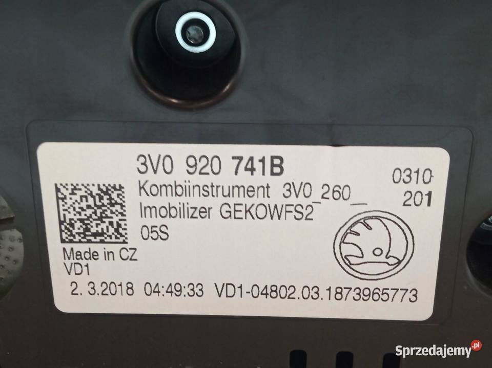 LICZNIK 3V0920741B 20 TDI Skoda Superb III 2015 sprzedam