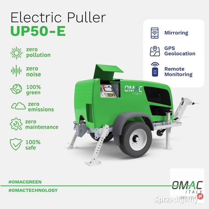Linowa wciągarka kablowa do kabli 5ton OMAC UP50 Jarocin