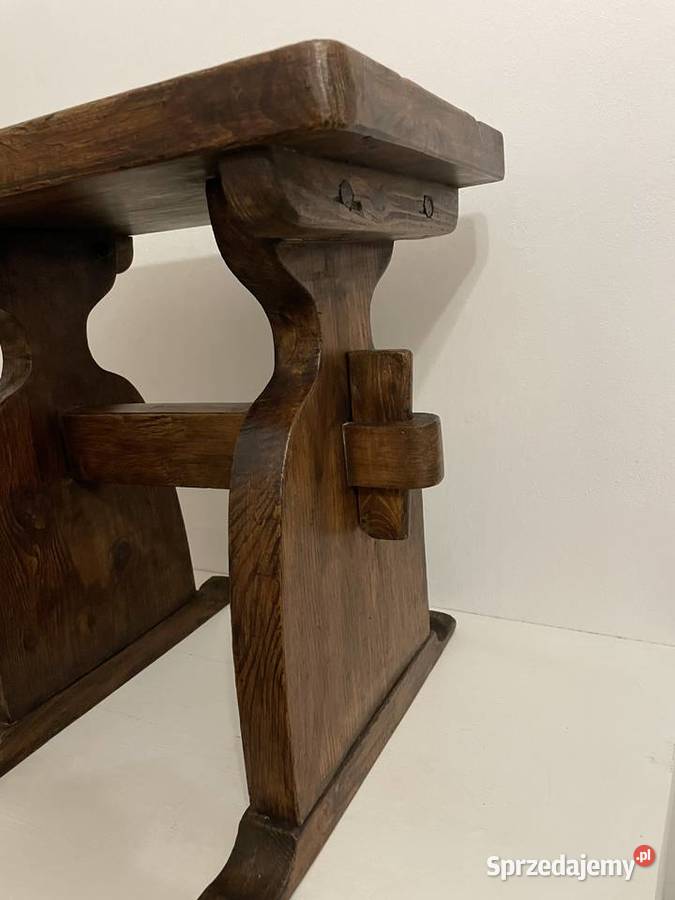 Stary stołek zydel drewniany sztuka ludowa