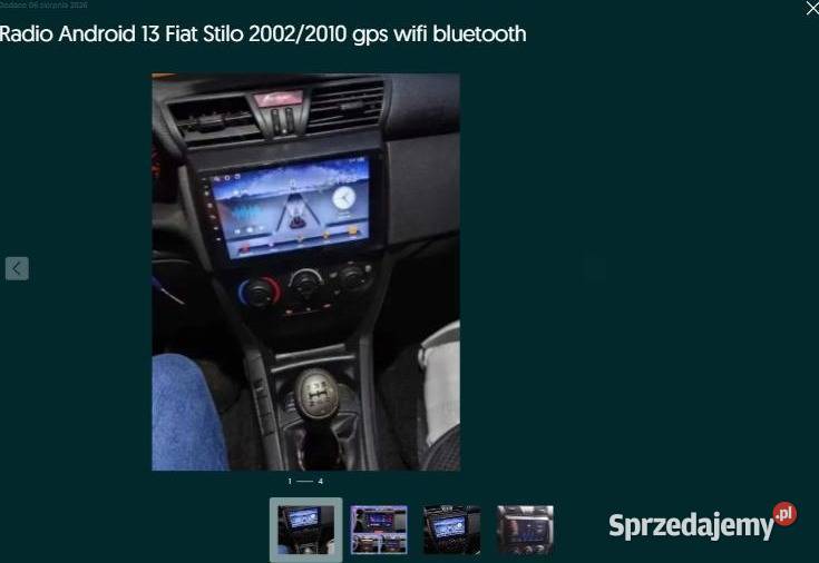 Radio Android 13 Fiat Stilo 20022010 gps wifi Ożarowice
