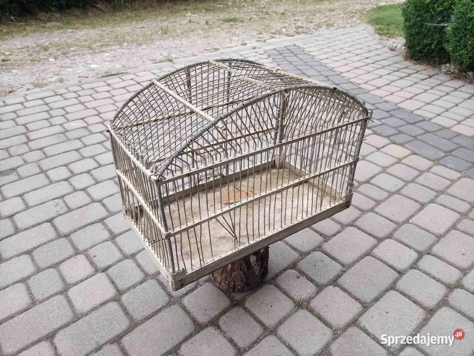 Zabytkowa klatka kanarka papugi pamiątka PRL podkarpackie