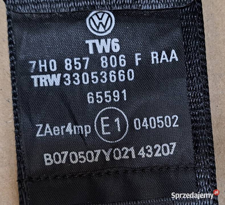 PAS BEZPIECZEŃSTWA PRAWY PRZÓD VW TRANSPORTER T5 dolnośląskie