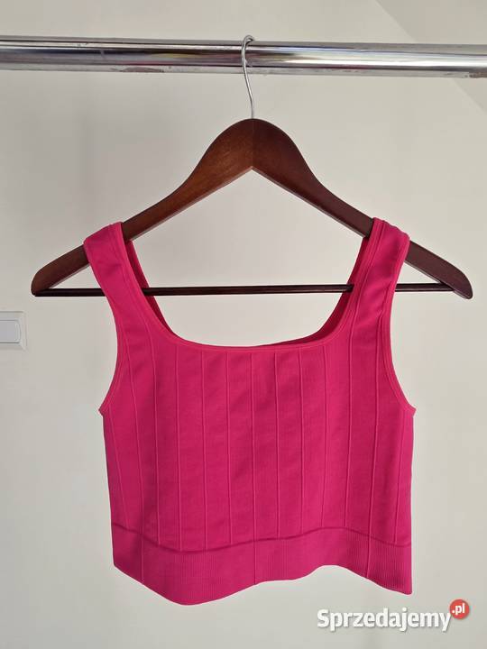Różowy top crop top bluzka na ramiączkach Liszki sprzedam