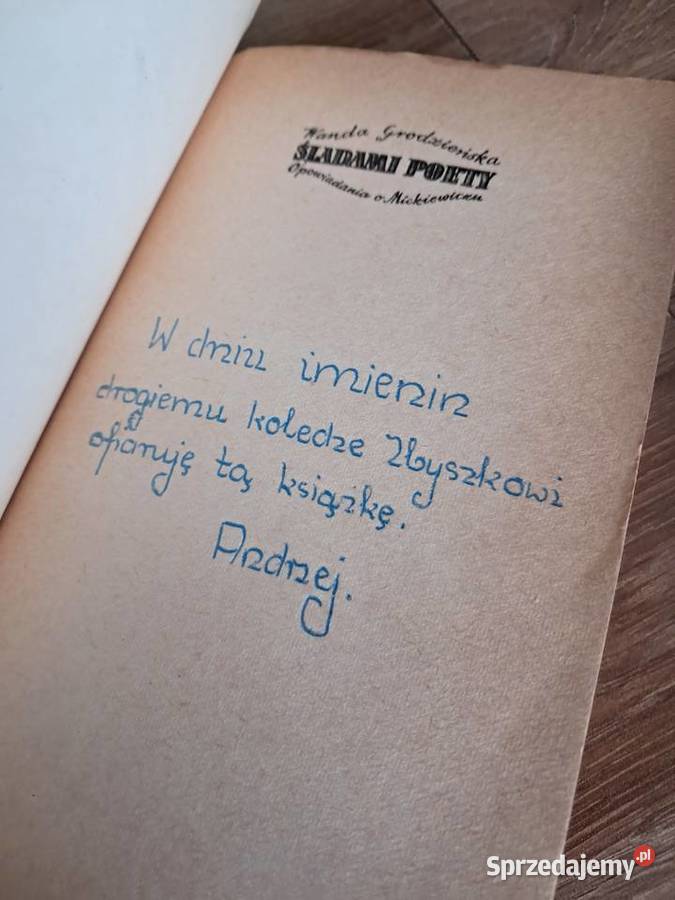 książka z dedykacją z 1969r śladami poety Wandy Sandomierz