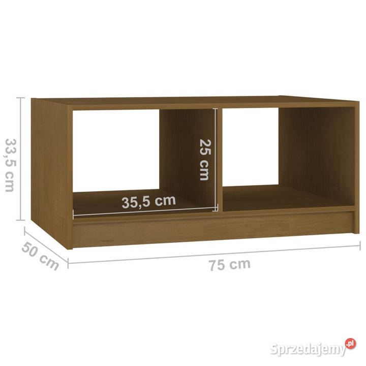 Stolik kawowy miodowy brąz 75x50x335 drewno Warszawa