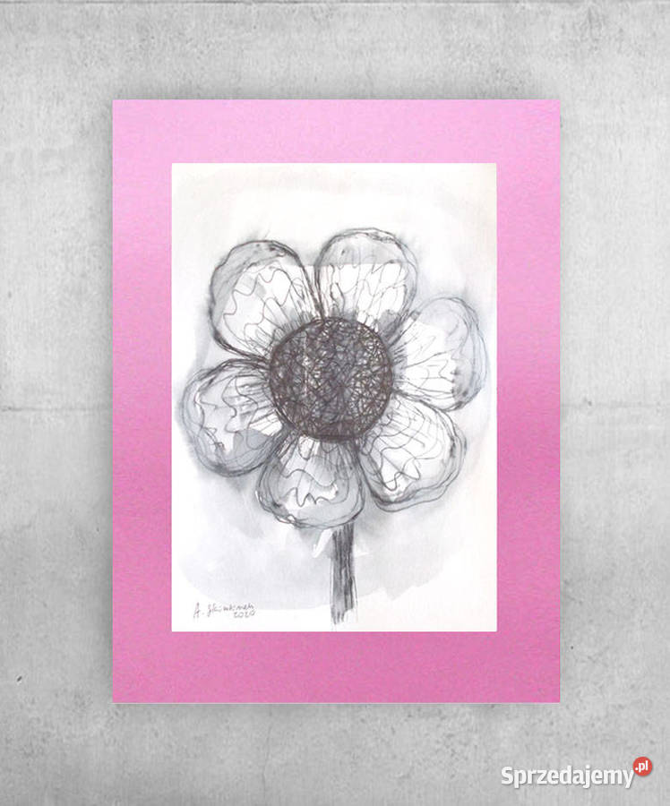 szary obraz różowy rysunek do pokoju Opole