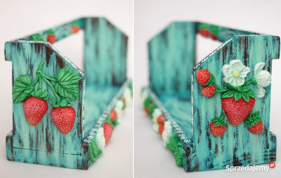 Drewniana półka na przyprawy ręcznie malowana Lublin